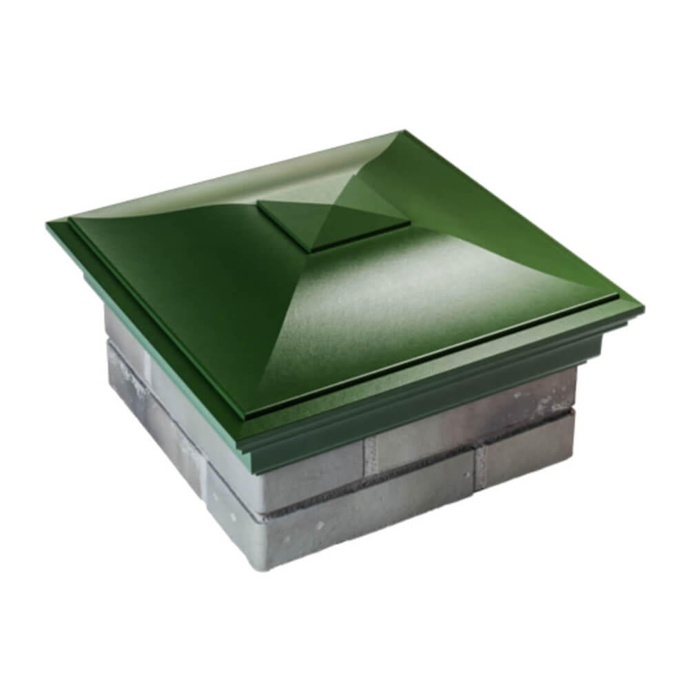 Колпак Zking Монблан Зеленый на столб 1.5х1.5 еврокирпича 0.7НФ (355х355мм) в Белгороде фото