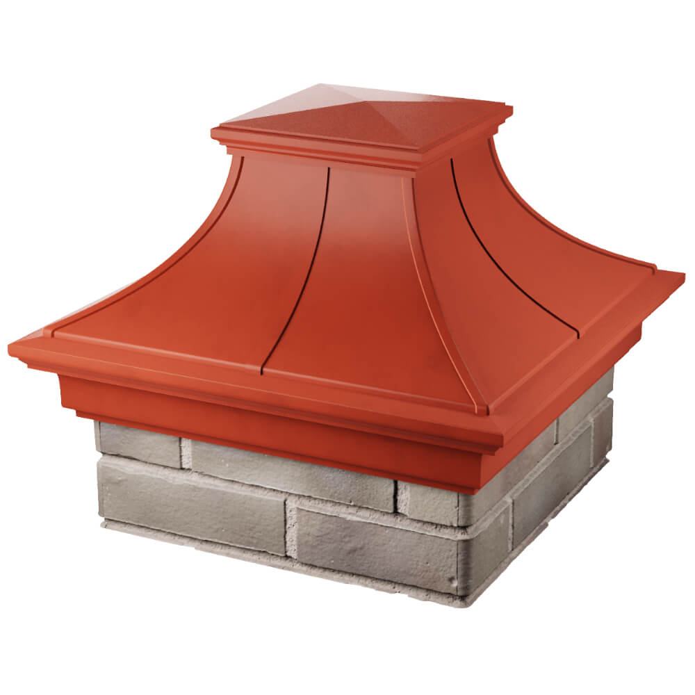 Колпак Zking Монблан Премиум Красный на столб 1.5х1.5 кирпича (385х385мм) в Белгороде фото