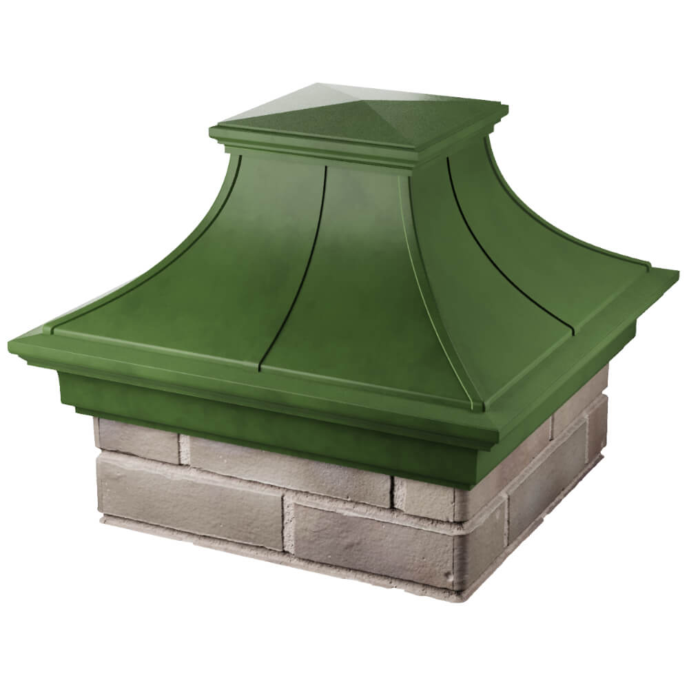 Колпак Zking Монблан Премиум Зеленый на столб 1.5х1.5 кирпича (385х385мм) в Белгороде фото
