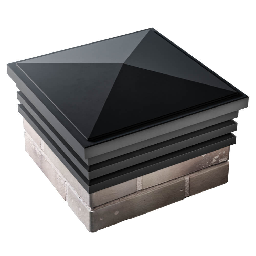 Колпак Zking Бона ХайТек Черный на столб 1.5х1.5 кирпича (385х385мм) в Белгороде фото