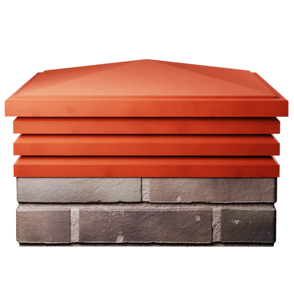 Колпак Zking Бона ХайТек Красный на столб 2х2 кирпича (513х513мм) Белгород фото