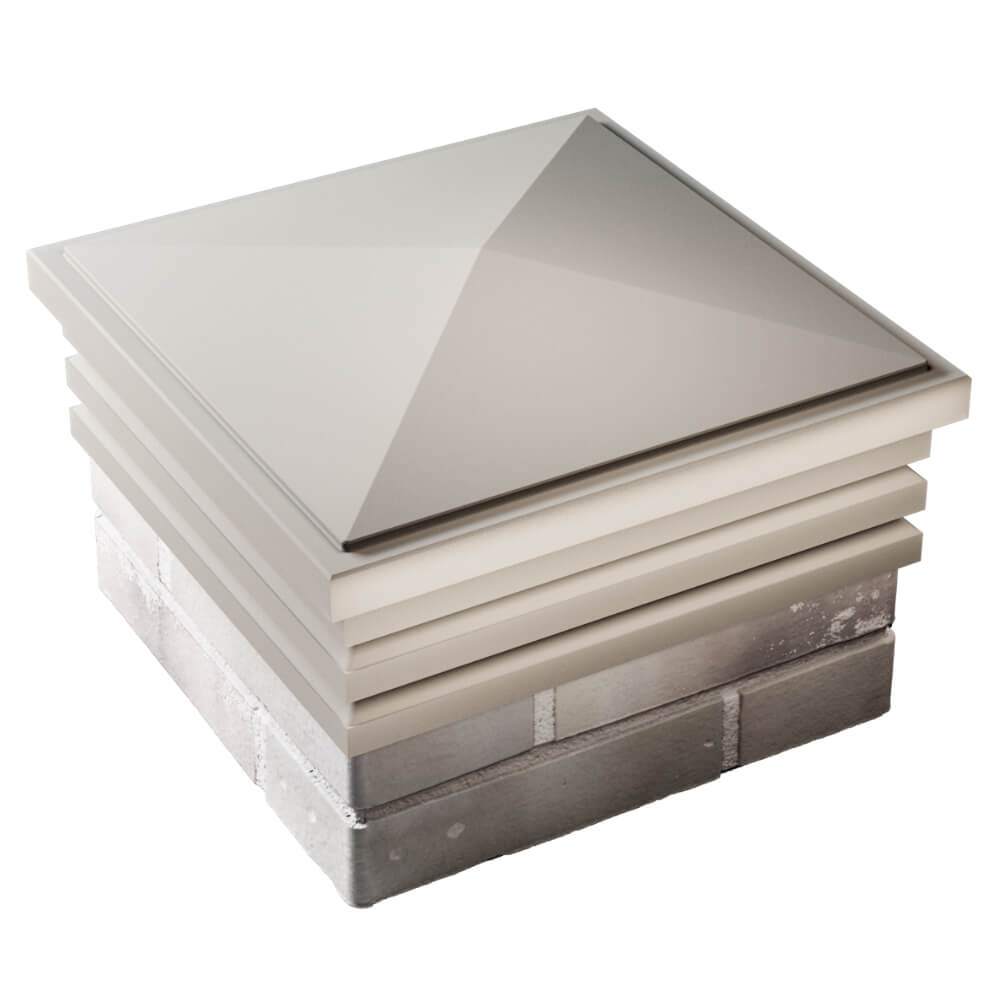 Колпак Zking Бона ХайТек Бежевый на столб 1.5х1.5 кирпича (385х385мм) в Белгороде фото