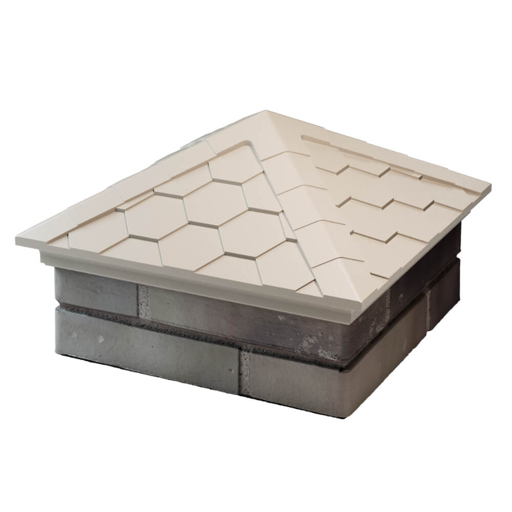 Колпак Zking Эверест Бежевый на столб 1.5х1.5 кирпича (390х390мм) в Белгороде фото