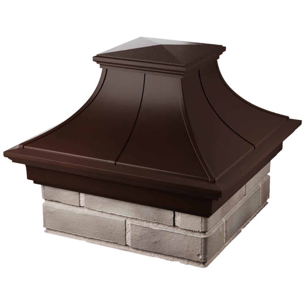 Колпак Zking Монблан Премиум Коричневый на столб 1.5х1.5 кирпича (385х385мм) в Белгороде фото