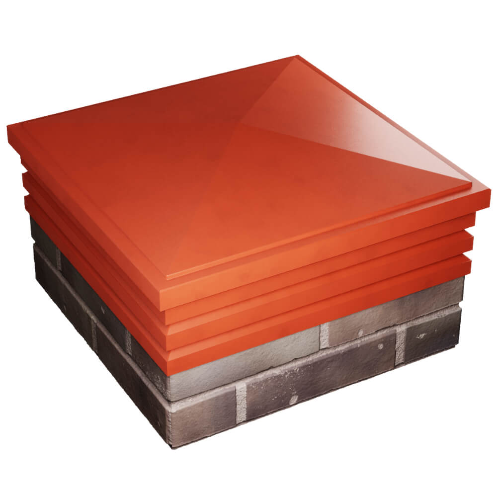 Колпак Zking Бона ХайТек Красный на столб 2х2 кирпича (513х513мм) в Белгороде фото