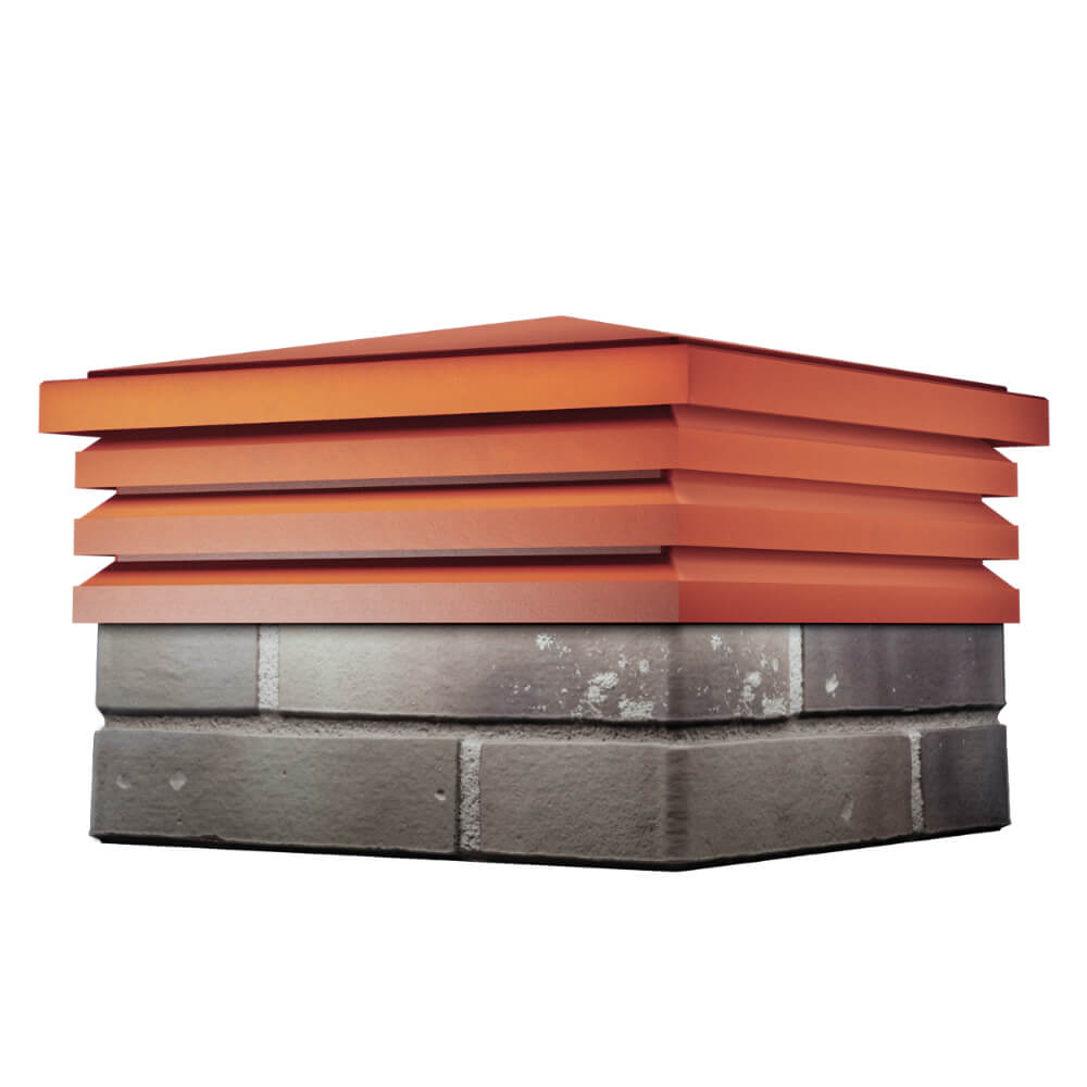 Колпак Zking Бона ХайТек Красный на столб 1.5х1.5 кирпича (385х385мм) в Белгороде фото