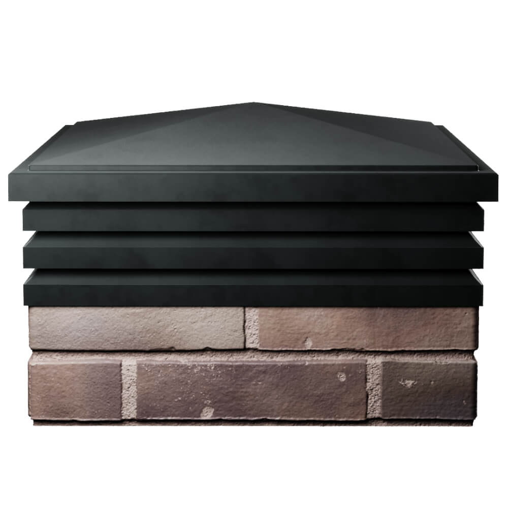 Колпак Zking Бона ХайТек Черный на столб 2х2 кирпича (513х513мм) Белгород фото