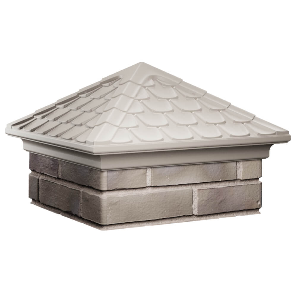 Колпак Zking Эльбрус Бежевый на столб 1.5х1.5 кирпича (385х385мм) в Белгороде фото