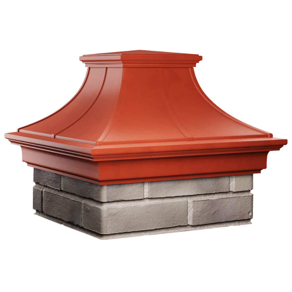 Колпак Zking Монблан Премиум Красный на столб 1.5х1.5 кирпича (385х385мм) в Белгороде фото