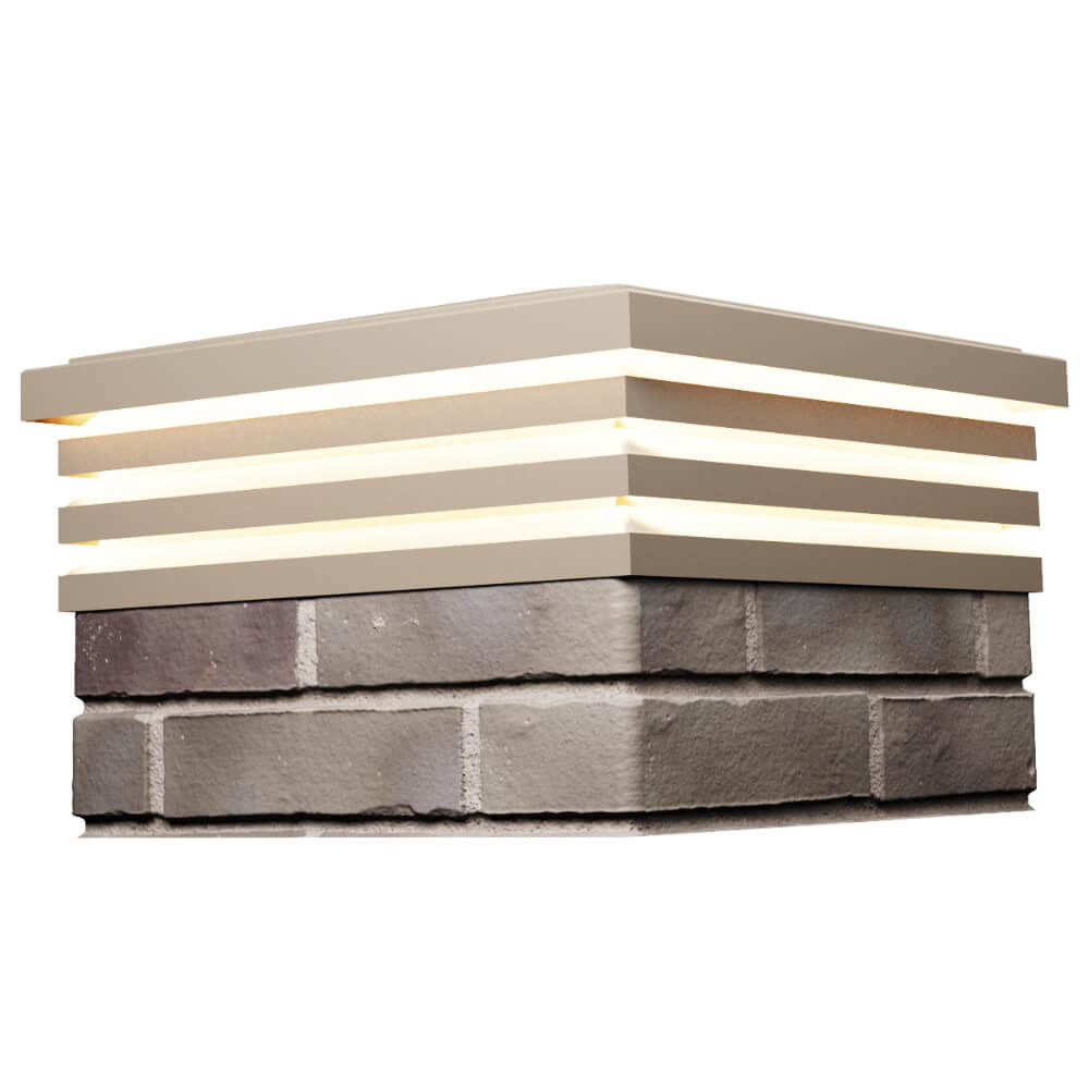 Колпак Zking Бона ХайТек Бежевый на столб 1.5х1.5 кирпича (385х385мм) с подсветкой в Белгороде фото