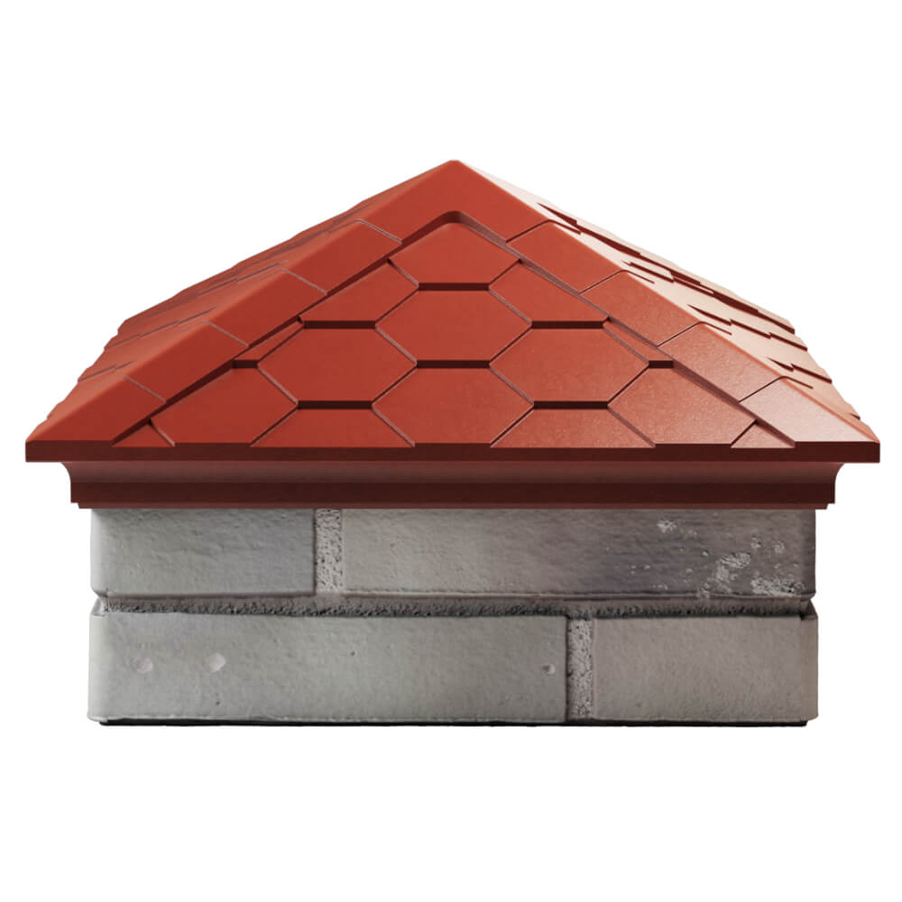 Колпак Zking Эверест Красный на столб 1.5х1.5 кирпича (390х390мм) Белгород фото