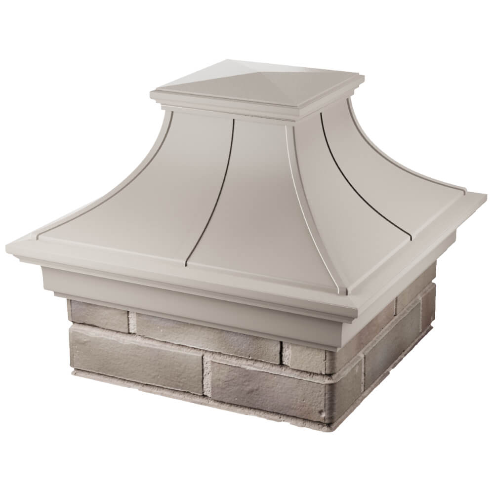 Колпак Zking Монблан Премиум Бежевый на столб 1.5х1.5 кирпича (385х385мм) в Белгороде фото