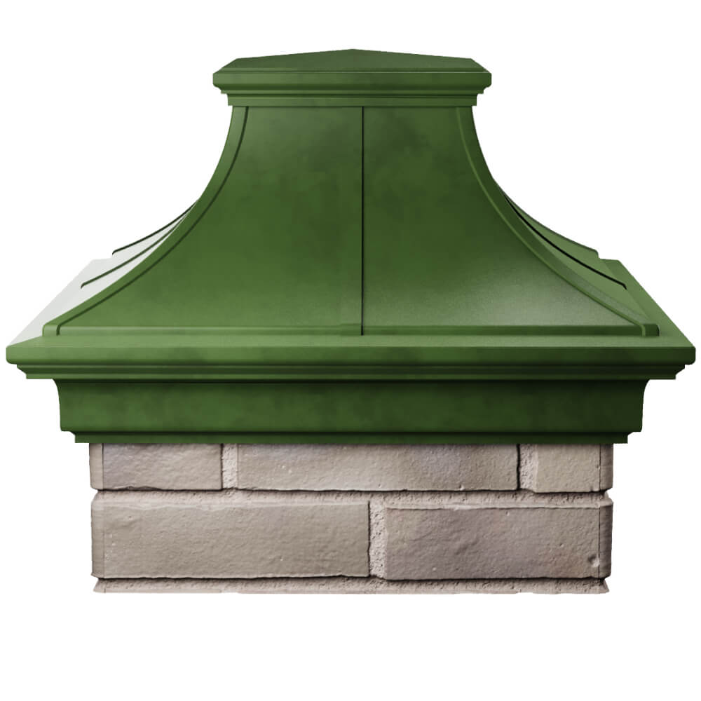 Колпак Zking Монблан Премиум Зеленый на столб 1.5х1.5 кирпича (385х385мм) Белгород фото
