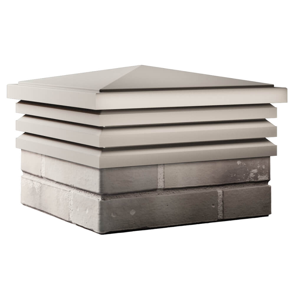 Колпак Zking Бона ХайТек Бежевый на столб 1.5х1.5 кирпича (385х385мм) в Белгороде фото