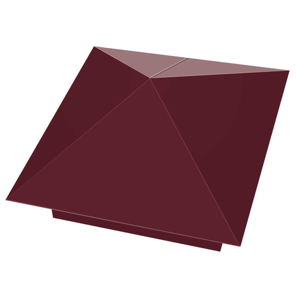 Колпак металлический 390х390мм RAL3005 Красное Вино заборный Белгород фото