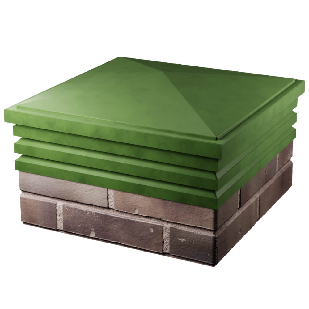 Колпак Zking Бона ХайТек Зеленый на столб 2х2 кирпича (513х513мм) в Белгороде фото