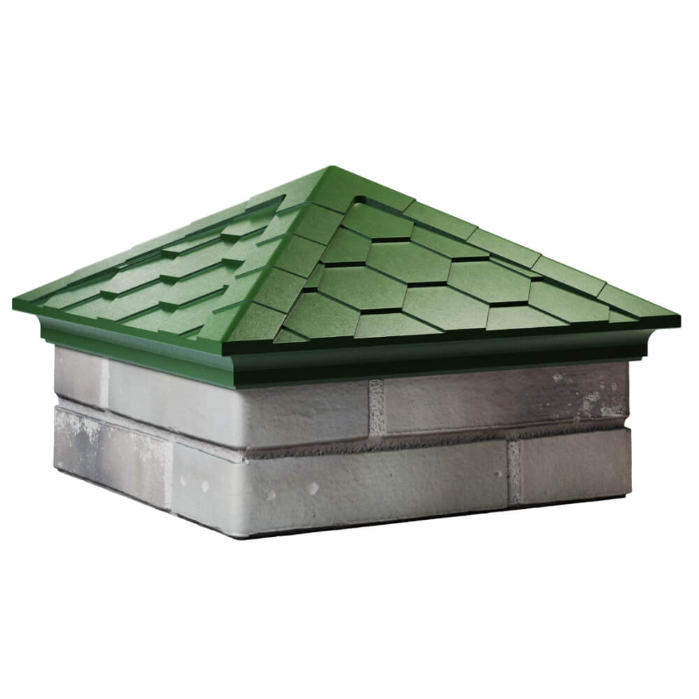 Колпак Zking Эверест Зеленый на столб 1.5х1.5 кирпича (390х390мм) в Белгороде фото