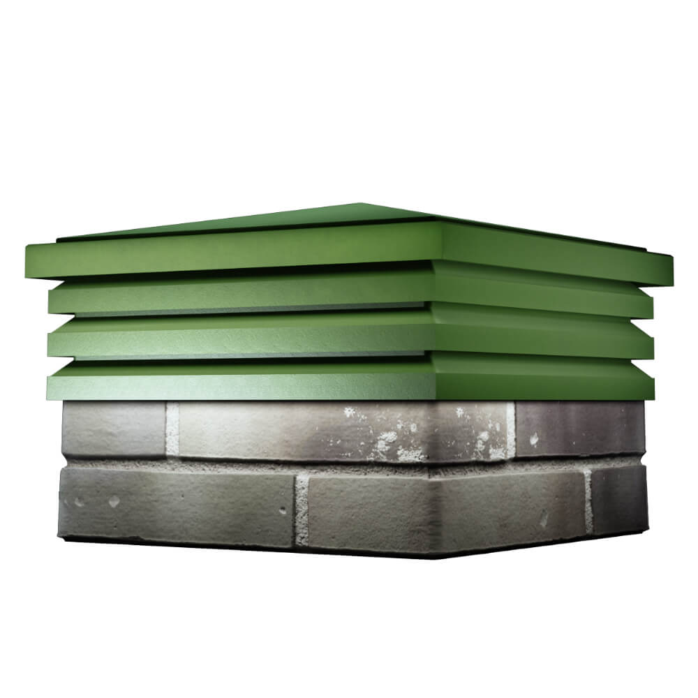 Колпак Zking Бона ХайТек Зеленый на столб 1.5х1.5 кирпича (385х385мм) в Белгороде фото