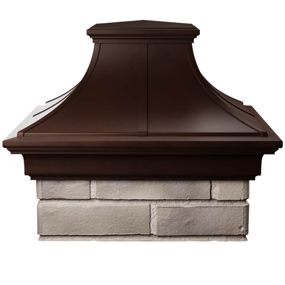 Колпак Zking Монблан Премиум Коричневый на столб 1.5х1.5 кирпича (385х385мм) Белгород фото