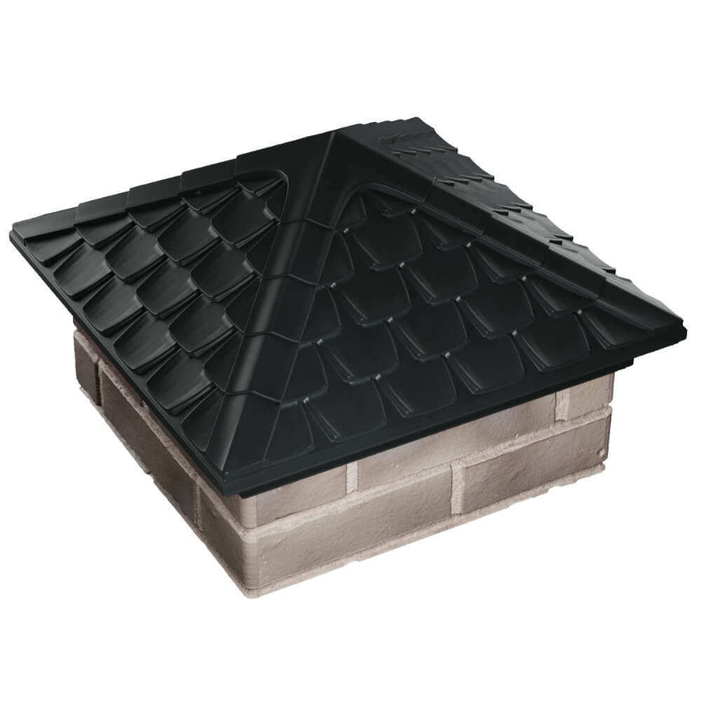 Колпак Zking Эльбрус Черный на столб 1.5х1.5 кирпича (385х385мм) в Белгороде фото