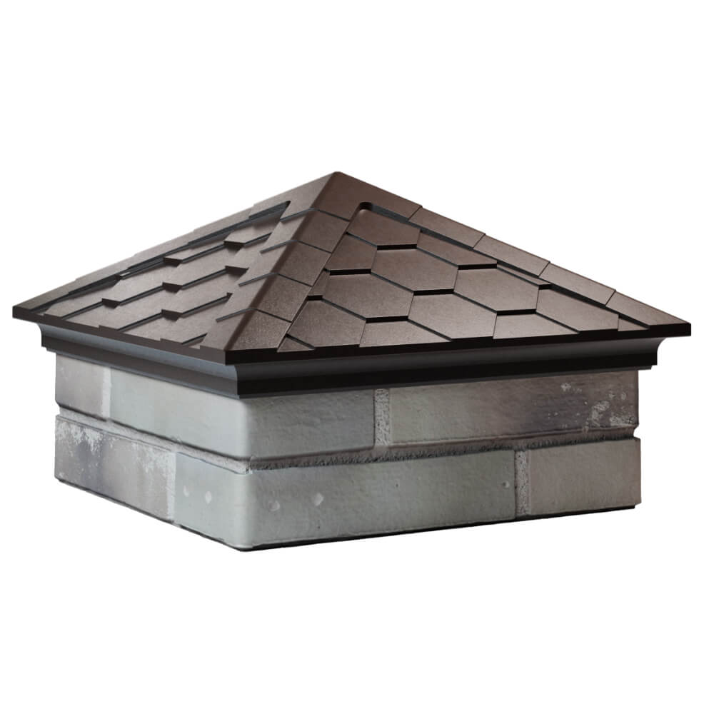 Колпак Zking Эверест Коричневый на столб 1.5х1.5 кирпича (390х390мм) в Белгороде фото