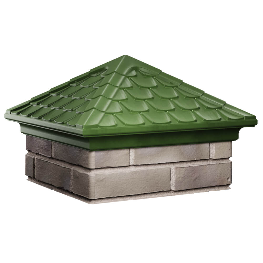 Колпак Zking Эльбрус Зеленый на столб 1.5х1.5 кирпича (385х385мм) в Белгороде фото