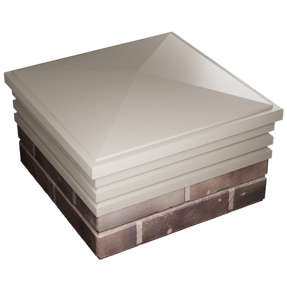 Колпак Zking Бона ХайТек Бежевый на столб 2х2 кирпича (513х513мм) в Белгороде фото