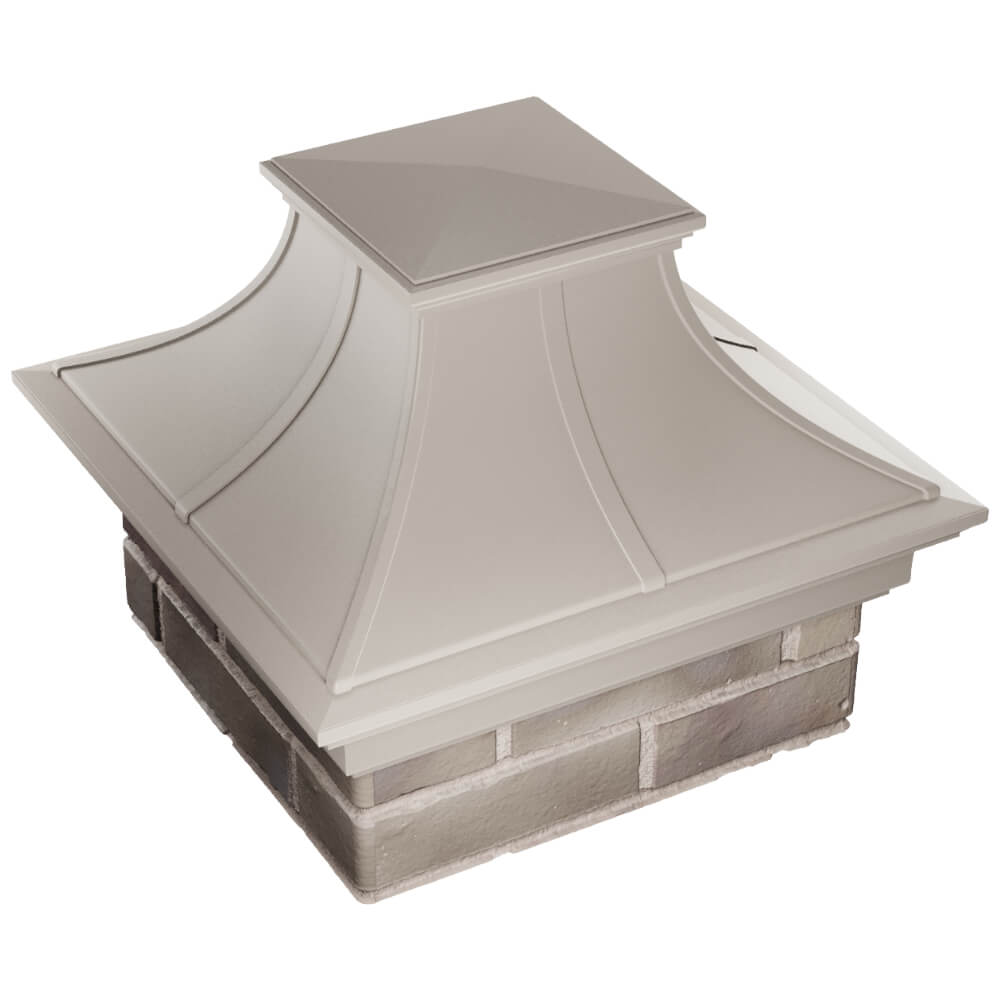 Колпак Zking Монблан Премиум Бежевый на столб 1.5х1.5 кирпича (385х385мм) в Белгороде фото