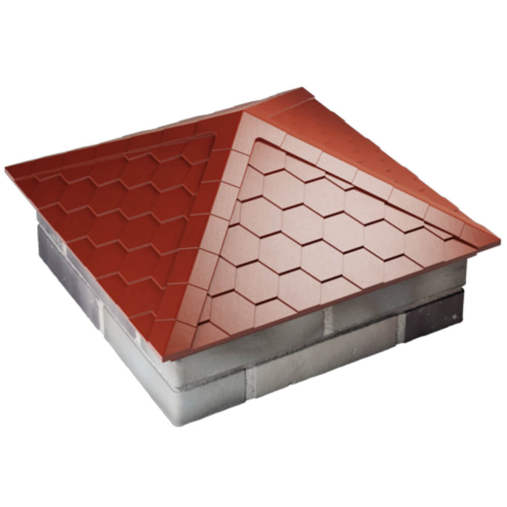 Колпак Zking Эверест Красный на столб 2х2 кирпича (535х535мм) Белгород фото