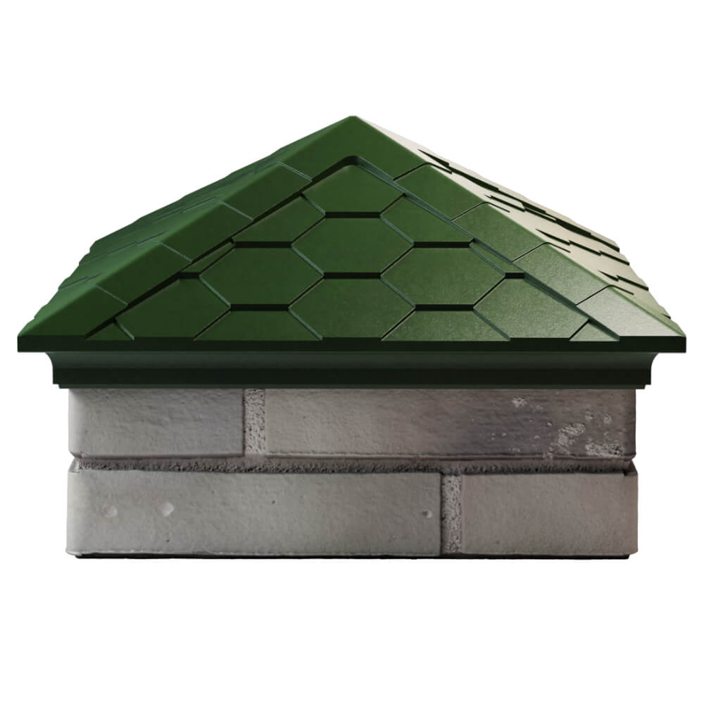 Колпак Zking Эверест Зеленый на столб 1.5х1.5 кирпича (390х390мм) Белгород фото